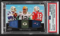 Peyton Manning, Aaron Rodgers, Tom Brady [PSA 10 GEM MT]