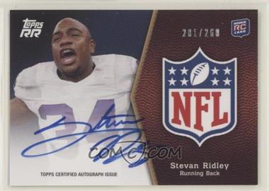 2011 Topps Rising Rookies - NFL Shield Rookie Autographs #SRA-SR - Stevan Ridley /250