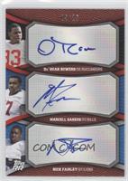 Da'Quan Bowers, Marcell Dareus, Nick Fairley #/25