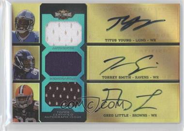 2011 Topps Triple Threads - Autograph Relic Combos - Emerald #TTARC-13 - Titus Young, Torrey Smith, Greg Little /18