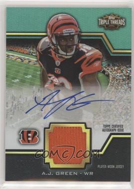 2011 Topps Triple Threads - Unity Autographed Relics - Emerald #TTUAR-66 - A.J. Green /50