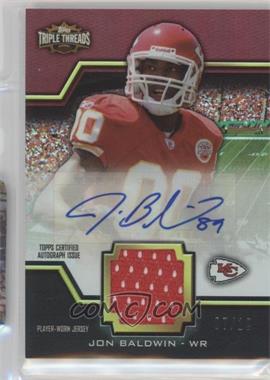 2011 Topps Triple Threads - Unity Autographed Relics - Ruby #TTUAR-10 - Jon Baldwin /10