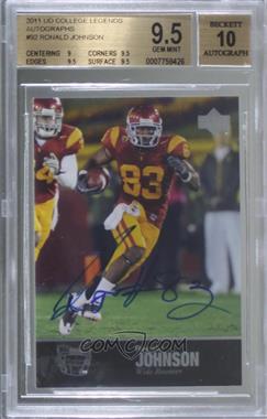 2011 Upper Deck College Football Legends - [Base] - Autographs #92 - Ronald Johnson [BGS 9.5 GEM MINT]