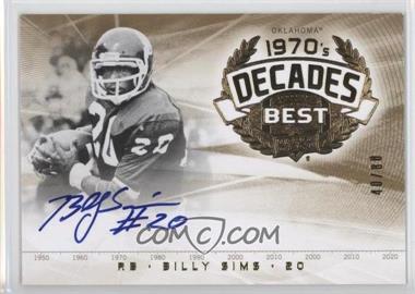 2011 Upper Deck College Football Legends - Decade's Best - Autographs #DB-SI - Billy Sims /80