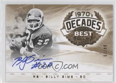 2011 Upper Deck College Football Legends - Decade's Best - Autographs #DB-SI - Billy Sims /80