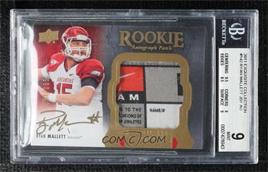 2011 Upper Deck Exquisite Collection - [Base] #142 - Rookie Autograph Patch - Ryan Mallett /135 [BGS 9 MINT]