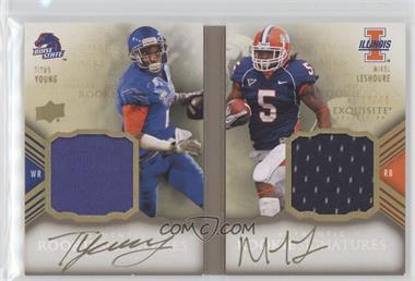 2011 Upper Deck Exquisite Collection - Rookie Bookmarks #RBM-YL - Titus Young, Mikel Leshoure /40