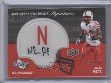 2011 Upper Deck Sweet Spot - Rookie Signatures #RS-NP - Niles Paul /599