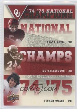 2011 Upper Deck University of Oklahoma - National Champions Trios #NCT-DWO - Steve Davis, Joe Washington, Tinker Owens