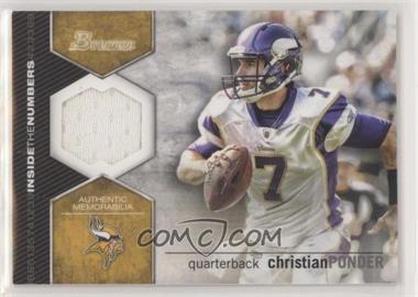 2012 Bowman - Inside the Numbers Relics #ITNR-CP - Christian Ponder