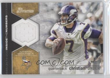 2012 Bowman - Inside the Numbers Relics #ITNR-CP - Christian Ponder