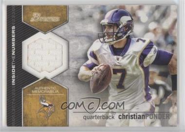 2012 Bowman - Inside the Numbers Relics #ITNR-CP - Christian Ponder