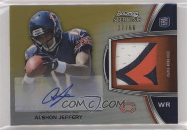 2012 Bowman Sterling - Autographed Rookie Relic - Gold Refractor #BSAR-AJ - Alshon Jeffery /66