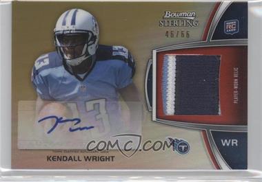 2012 Bowman Sterling - Autographed Rookie Relic - Gold Refractor #BSAR-KW - Kendall Wright /66