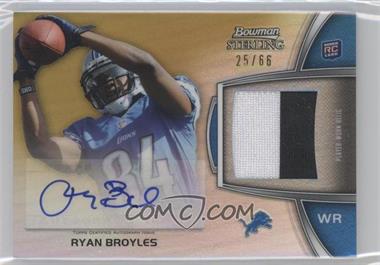 2012 Bowman Sterling - Autographed Rookie Relic - Gold Refractor #BSAR-RB - Ryan Broyles /66