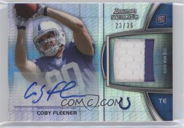 2012 Bowman Sterling - Autographed Rookie Relic - Prism Refractor #BSAR-CF - Coby Fleener /36