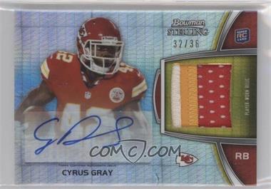 2012 Bowman Sterling - Autographed Rookie Relic - Prism Refractor #BSAR-CGR - Cyrus Gray /36