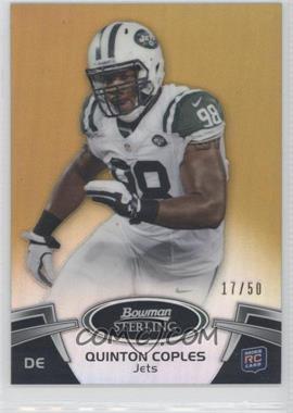 2012 Bowman Sterling - [Base] - Gold Refractor #52 - Quinton Coples /50