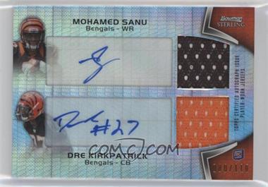 2012 Bowman Sterling - Dual Autograph Relics - Prism Refractor #BSPDAR-SK - Mohamed Sanu, Dre Kirkpatrick /110