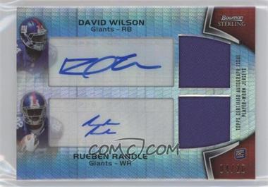 2012 Bowman Sterling - Dual Autograph Relics - Prism Refractor #BSPDAR-WR - David Wilson, Rueben Randle /20