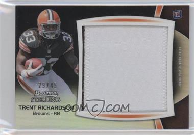 2012 Bowman Sterling - Jumbo Rookie Patch Box Topper - Black Refractor #BSJRP-TR - Trent Richardson /45