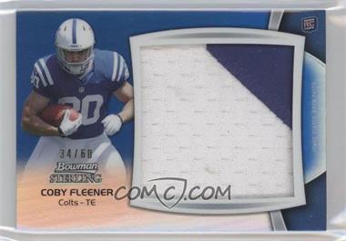 2012 Bowman Sterling - Jumbo Rookie Patch Box Topper - Blue Refractor #BSJRP-CF - Coby Fleener /60