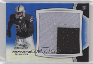 2012 Bowman Sterling - Jumbo Rookie Patch Box Topper - Blue Refractor #BSJRP-JC - Juron Criner /60