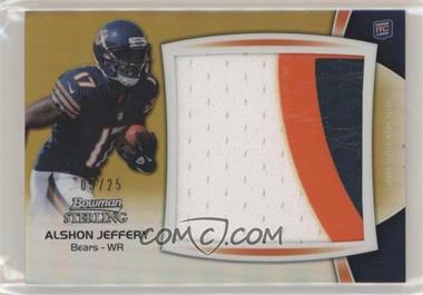 2012 Bowman Sterling - Jumbo Rookie Patch Box Topper - Gold Refractor #BSJRP-AJ - Alshon Jeffery /25