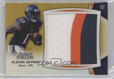 2012 Bowman Sterling - Jumbo Rookie Patch Box Topper - Gold Refractor #BSJRP-AJ - Alshon Jeffery /25