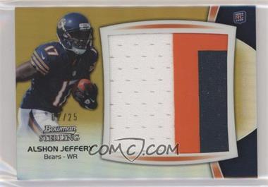 2012 Bowman Sterling - Jumbo Rookie Patch Box Topper - Gold Refractor #BSJRP-AJ - Alshon Jeffery /25