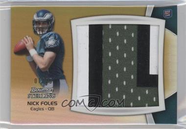 2012 Bowman Sterling - Jumbo Rookie Patch Box Topper - Gold Refractor #BSJRP-NF - Nick Foles /25