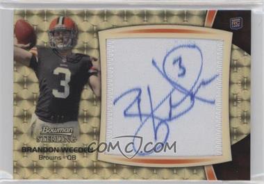 2012 Bowman Sterling - Jumbo Rookie Patch Box Topper - Superfractor #BSJRP-BW - Brandon Weeden /1