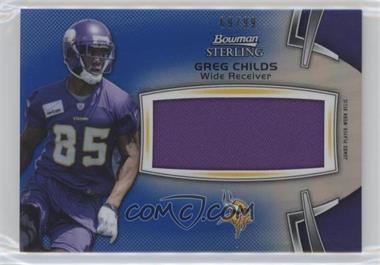 2012 Bowman Sterling - Jumbo Rookie Relic - Blue Refractor #BSJRR-GC - Greg Childs /99