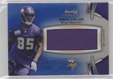 2012 Bowman Sterling - Jumbo Rookie Relic - Blue Refractor #BSJRR-GC - Greg Childs /99