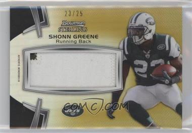 2012 Bowman Sterling - Jumbo Veteran Relic - Gold Refractor #BSJVR-SG - Shonn Greene /25