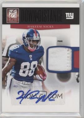 2012 Elite - Down & Distance Materials - Signatures Prime #38 - Hakeem Nicks /10