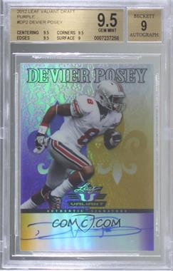 2012 Leaf Valiant - [Base] - Purple #DP2 - DeVier Posey /25 [BGS 9.5 GEM MINT]