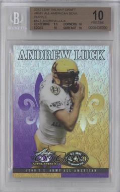 2012 Leaf Valiant - US Army Bowl - Purple #AL1 - Andrew Luck /125 [BGS 10 PRISTINE]