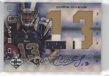 2012 Limited - Rookie Jumbo Materials - Jersey Numbers Signatures Prime #27 - Chris Givens /25