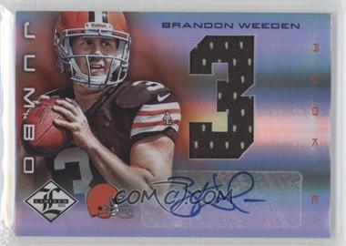 2012 Limited - Rookie Jumbo Materials - Jersey Numbers Signatures #6 - Brandon Weeden /49