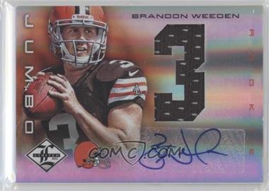 2012 Limited - Rookie Jumbo Materials - Jersey Numbers Signatures #6 - Brandon Weeden /49