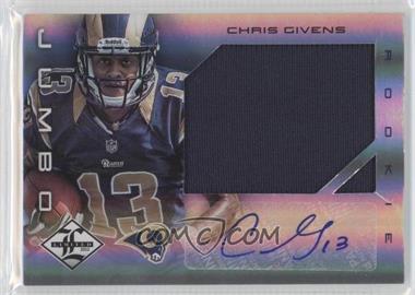 2012 Limited - Rookie Jumbo Materials - Signatures #27 - Chris Givens /49