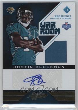 2012 Panini Absolute - War Room Materials - Signatures #18 - Justin Blackmon /49