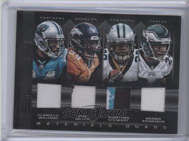 2012 Panini Black - Materials Quads - Prime #20 - DeAngelo Williams, Von Miller, Jonathan Stewart, Nnamdi Asomugha /12