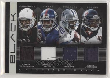 2012 Panini Black - Materials Quads #5 - Larry Fitzgerald, Hakeem Nicks, Dez Bryant, Andre Johnson /75