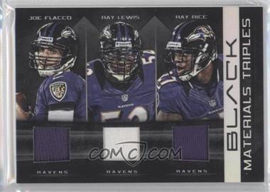 2012 Panini Black - Materials Triples #23 -  Joe Flacco, Ray Lewis, Ray Rice /50