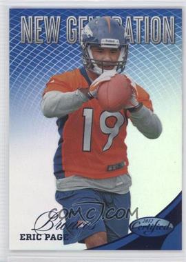 2012 Panini Certified - [Base] - Mirror Blue #314 - New Generation - Eric Page /100