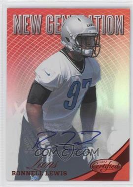2012 Panini Certified - [Base] - Mirror Red Signatures #301 - New Generation - Ronnell Lewis /350