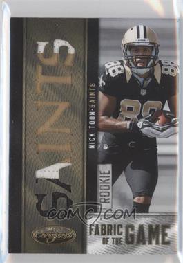 2012 Panini Certified - Rookie Fabric of the Game Jerseys - Die-Cut Team Name Prime #27 - Nick Toon /25
