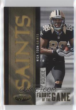 2012 Panini Certified - Rookie Fabric of the Game Jerseys - Die-Cut Team Name Prime #27 - Nick Toon /25 [Noted]